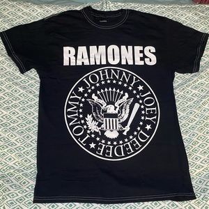 Ramones Band Tee Black with White stitching Size Medium